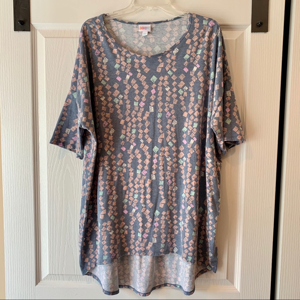 SALE LuLaRoe Irma Tunic Heathers Grey Print 2XL